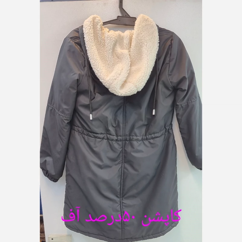 کاپشن بلند ضخیم کلاه دار داخل خز