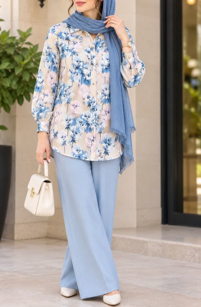شومیز نخی مدل گل بهاری