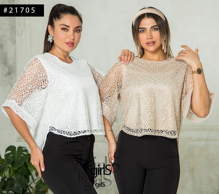 شومیز گیپور مجلسی زنانه و دخترانه